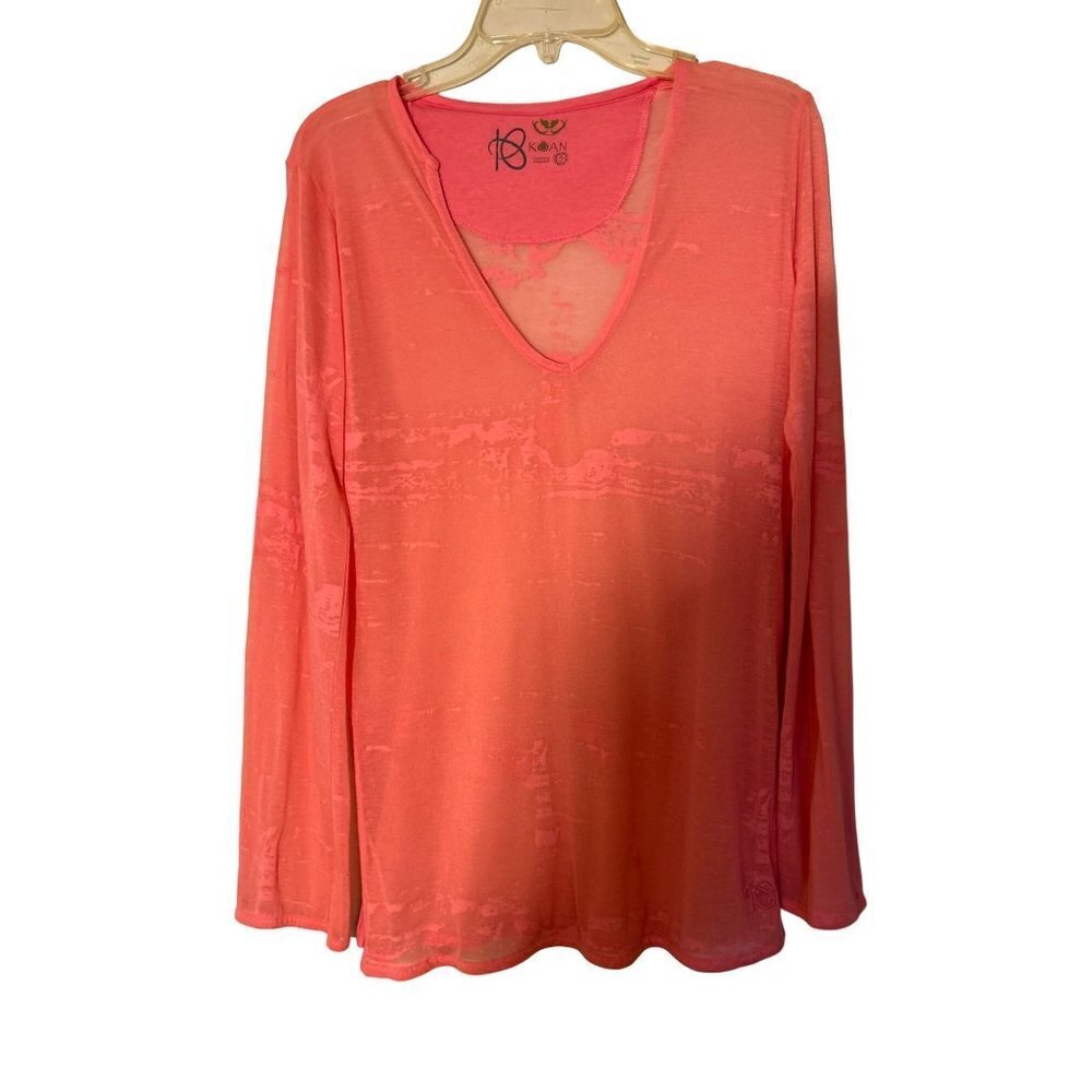 KOAN Pink Cotton Long Sleeve Light Top Sweater Size Small